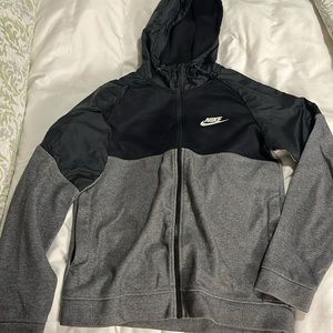 Nike Black and Grey zip up- Small